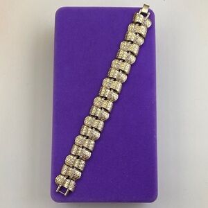 💛 Vintage Gold Plated GPK Link Bracelet | Crystal Retro Jewelry